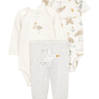 Conjunto Carter's® 3 Piezas Bodysuits + Pantalón Algodón Bebé