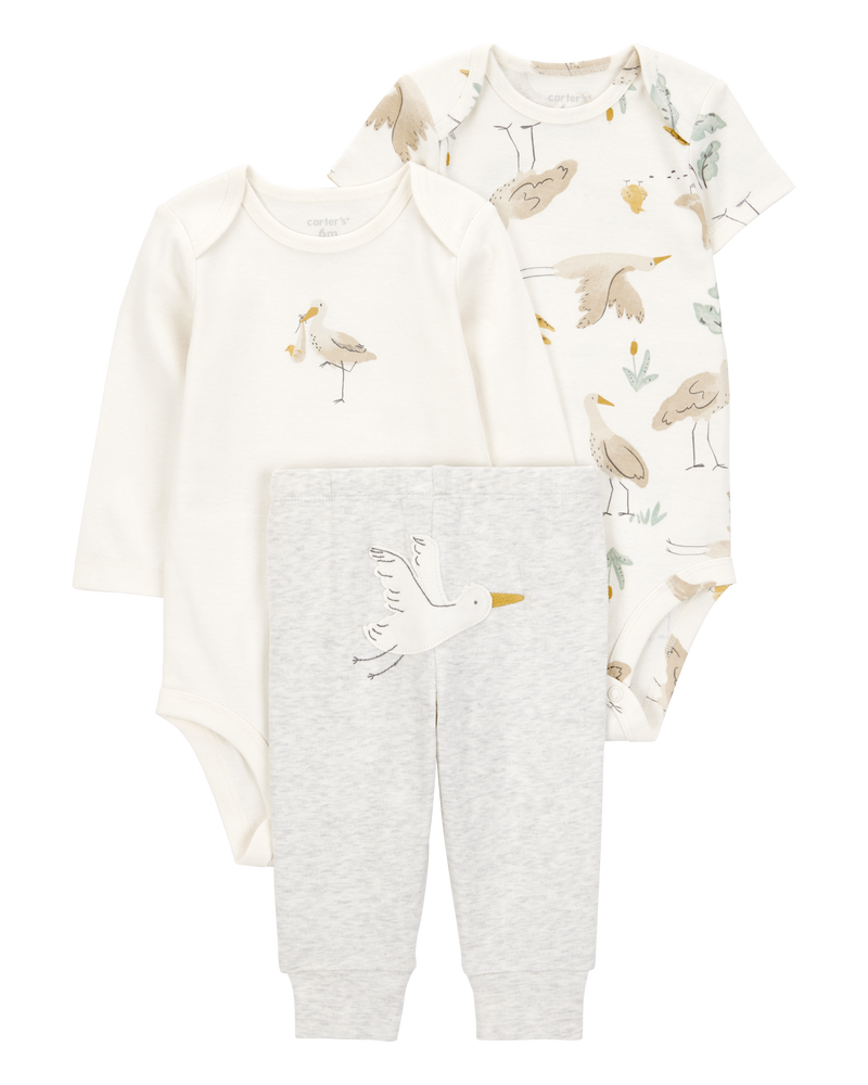 Conjunto Carter's® 3 Piezas Bodysuits + Pantalón Algodón Bebé