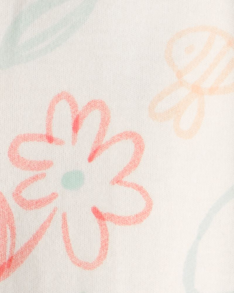 Pijama enteriza con cierre de dos vías para bebé – Flores Primavera Marfil - Imagen 2