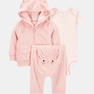 Conjunto Carter’s 3 piezas Conejita Rosa para bebé niña | 3 Meses