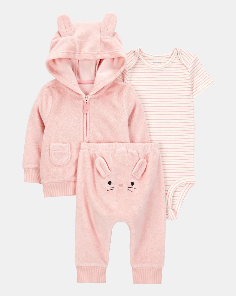 Conjunto Carter’s 3 piezas Conejita Rosa para bebé niña – 3 Meses