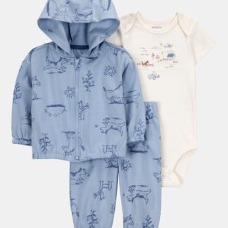 Conjunto Carter’s 3 piezas de granjita para bebé niño | 3 Meses