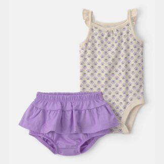 Conjunto niña Carters - Calzoncito + Body morado | 24 Meses