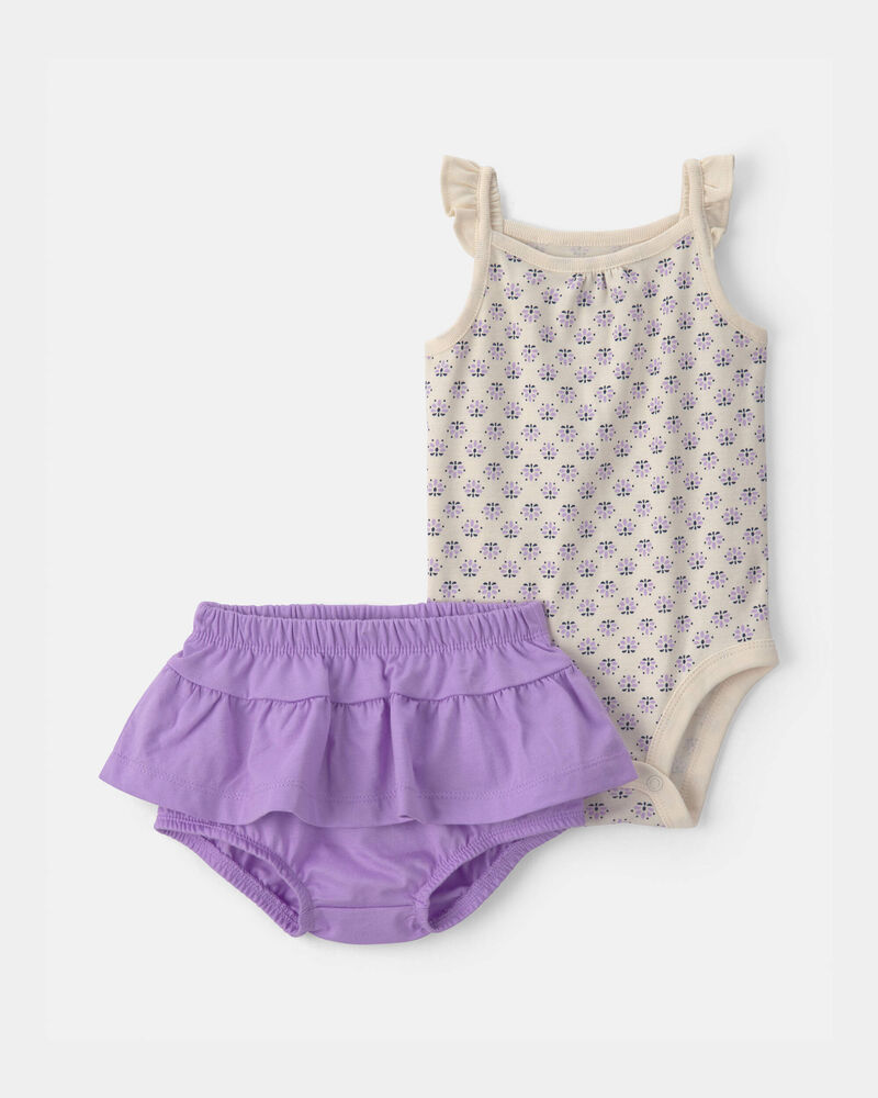 Conjunto niña Carters - Calzoncito + Body morado | 24 Meses