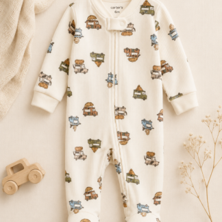 Pijama Enterizo Carter’s Camiones para Bebé Niño – Marfil | 9 Meses