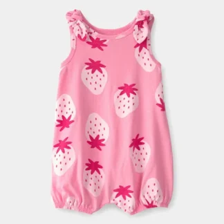 Enterizo de Fresas para Bebé Niña – Rosado
