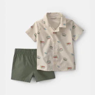 Conjunto Beachy Van de 2 Piezas para Bebé Niño – Verde | 18 meses