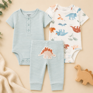 Conjunto Carter’s Dinosaurios 3 piezas para bebé niño