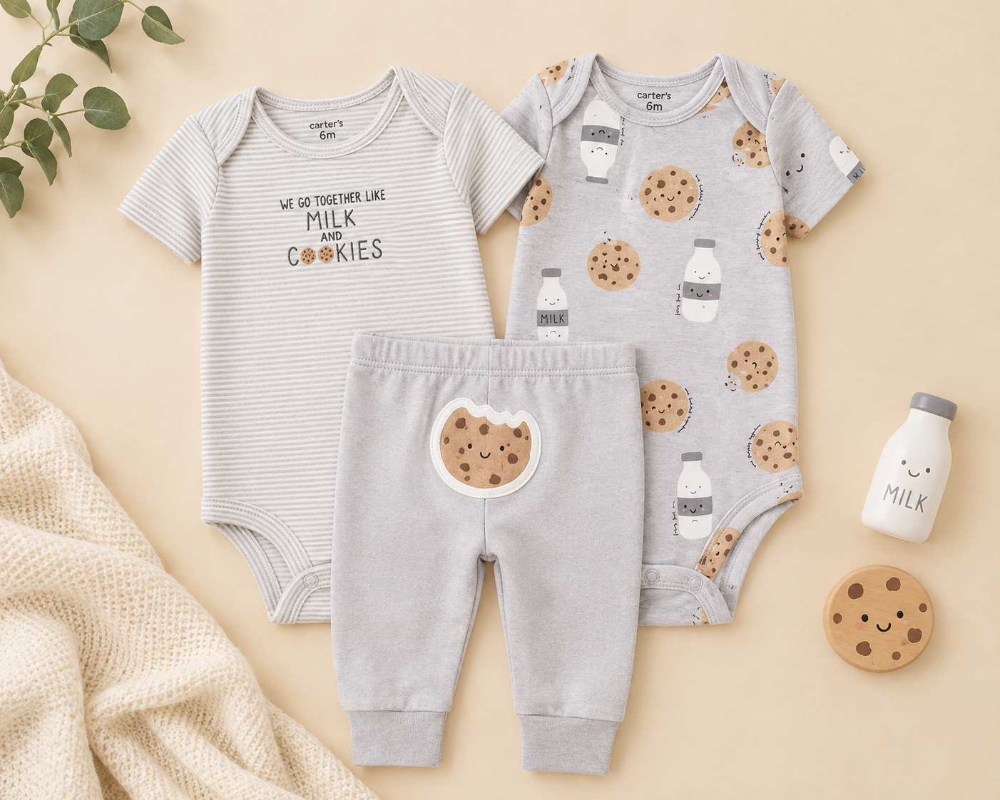 Conjunto Carter’s Cookies de 3 piezas para bebé niño de 18 meses